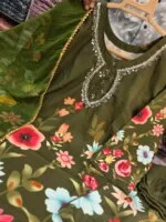 Premium Micro Silk Digital Print & Karchupi Work 3 Piece Dress for Women | Luxury Boutique Salwar Kameez Set with Dupatta - Image 5