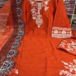 Premium Slav Cotton Embroidered 3 Piece Dress for Women | Boutique Salwar Kameez Set with Dupatta