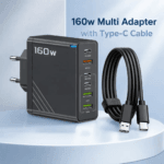 160W Super Fast Multi-Port GaN Charger with 6-in-1 Power Delivery & Type-C Cable - Image 3