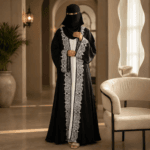 Premium 100% Original Dubai Fabric Embroidered Koti Abaya Full Set