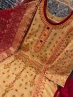 Boutique Mustard Cinigura Cotton 3 Piece Dress for Women | Premium Embroidered Salwar Kameez Set with Printed Dupatta - Image 2