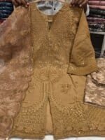 Premium Wine Cotton Sequin Embroidered 3 Piece Suit for Women | Luxury Cotton Salwar Kameez with Printed Dupatta - Image 4