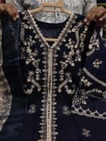 Premium Black Cotton Embroidered 3 Piece Suit for Women | Elegant Cotton Salwar Kameez with Embroidered Dupatta - Image 3