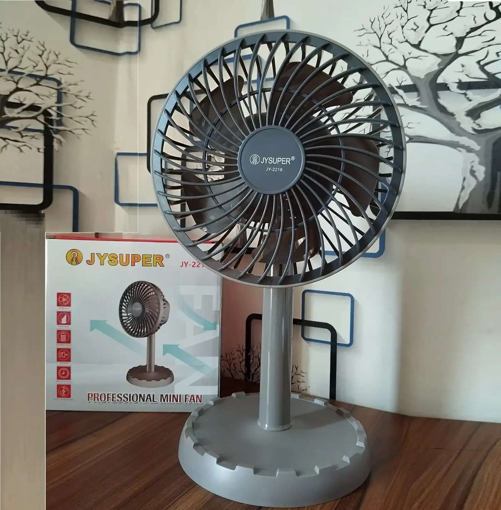 JYSUPER JY-2218 USB Rechargeable Mini Table Fan - Image 1