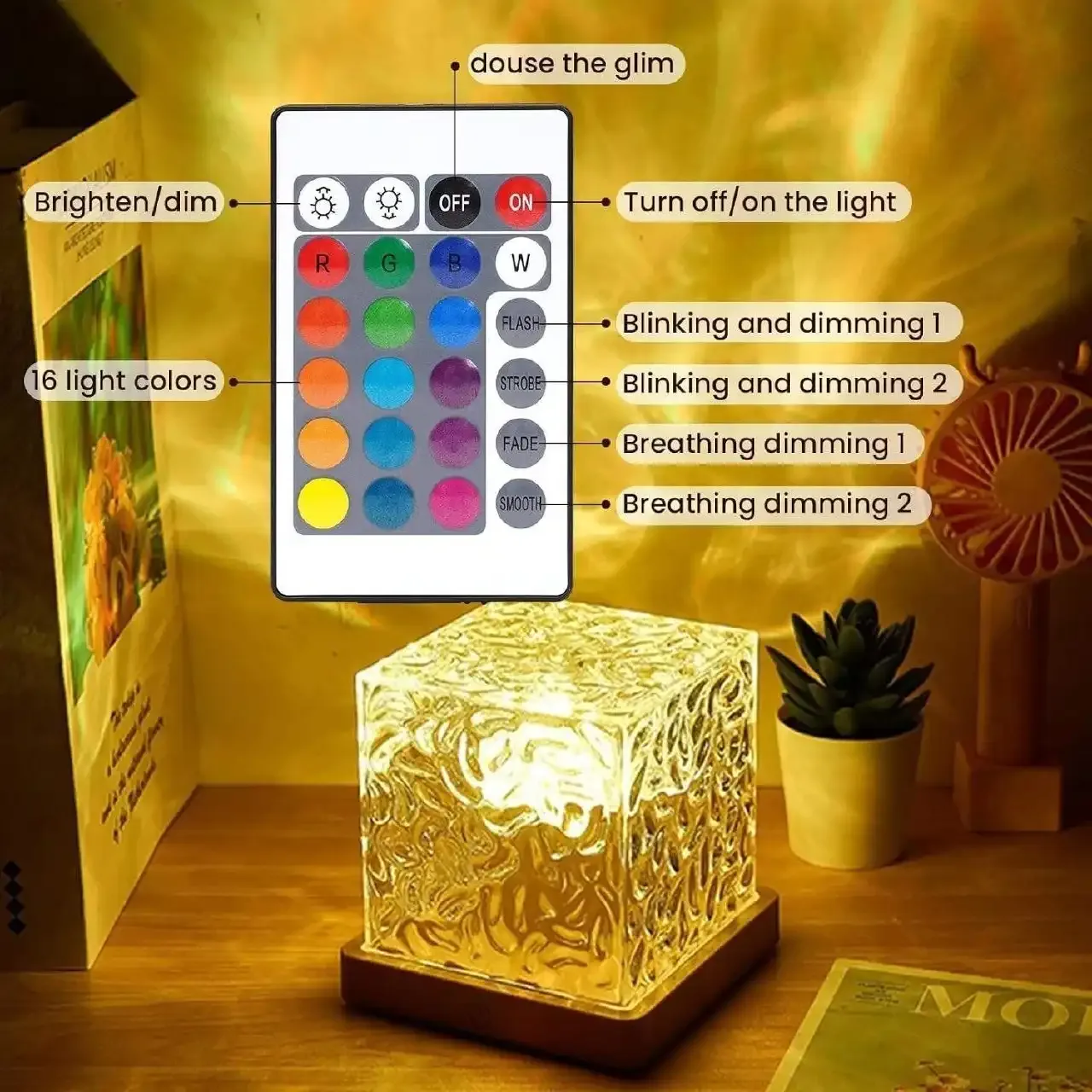 16 Colors Plug-In USB Galaxy Night Light Ocean Wave with Remote Control - Image 3