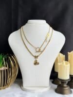 SS 18K Two-Layer Necklace for Women | Elegant Pearl Layered Necklace | Premium Fashion Jewelry