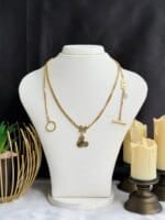 SS 18K Two-Layer Necklace for Women | Elegant Pearl Layered Necklace | Premium Fashion Jewelry - Image 2