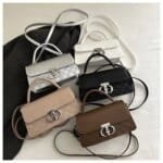 Women’s PU Leather Shoulder Bag | Stylish Silver Crossbody Handbag | Trendy Ladies Fashion Bag