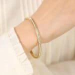 Full Stone Bracelet for Women | Premium Stainless Steel Golden Bracelet | Elegant Jewelry