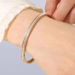 Full Stone Bracelet for Women | Premium Stainless Steel Golden Bracelet | Elegant Jewelry - Image 3