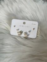 Earrings Set for Women | Elegant Floral Stud Earrings & Ear Cuff Set | Fashion Jewelry - Image 3