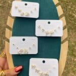 Earrings Set for Women | Elegant Floral Stud Earrings & Ear Cuff Set | Fashion Jewelry