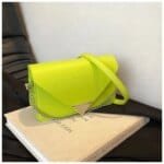 Women’s Envelope Shoulder Bag | Trendy PU Leather Crossbody Handbag | Neon, White & Pink Fashion Purse - Image 8