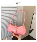 Baby Pink Women’s Shoulder Bag | Stylish PU Leather Handbag | Trendy Mini Ladies Fashion Purse - Image 3