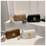 Women's Premium Leather Crossbody Bag | Elegant Shoulder Handbag with Gold Buckle | Fashion Ladies Sling Purse - Image 5