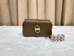 Women's Premium Leather Crossbody Bag | Elegant Shoulder Handbag with Gold Buckle | Fashion Ladies Sling Purse