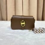 Women's Premium Leather Crossbody Bag | Elegant Shoulder Handbag with Gold Buckle | Fashion Ladies Sling Purse