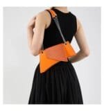 Women’s PU Leather Shoulder Bag | Trendy Crocodile Texture Crossbody Handbag | Orange & Pink Fashion Bag - Image 3