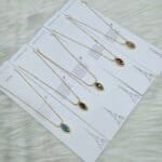 SS Stone Necklace for Women | Stainless Steel Bow & Heart Pendant Necklace | Elegant Gold-Tone Fashion Jewelry - Image 3