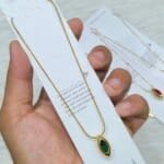 SS Stone Necklace for Women | Stainless Steel Bow & Heart Pendant Necklace | Elegant Gold-Tone Fashion Jewelry