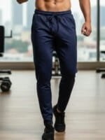 2 pcs combo Mens Trousers High Elastic Long Pants - Image 2
