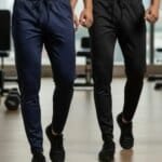 2 pcs combo Mens Trousers High Elastic Long Pants