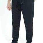Men's Fashion Mens Trousers High Elastic Long Pants (Black)