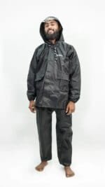 Water proof High quality Rain Coat With Pant. (Happylon) Black - Image 4