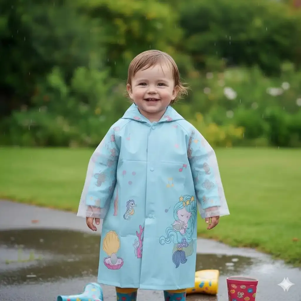 product_1775541815_6396 Beautiful Baby Rain Coat - Only Raincoat (Blue) - Image 1