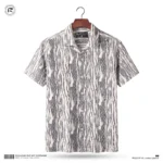 Q Ban Collar Half Sleeve Shirt Blue Black+Ash - Image 2